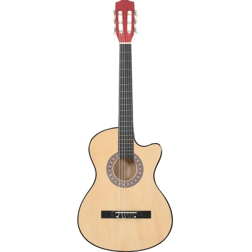 Kunst & Entertainment*vidaXL Gitaar cutaway met 6 snaren western akoestisch 38" lindenhout Lichtbruin