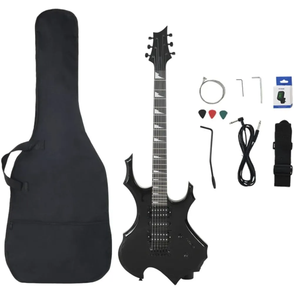 Kunst & Entertainment*vidaXL Gitaar voor beginners elektrisch met tas 4/4 39" Zwart