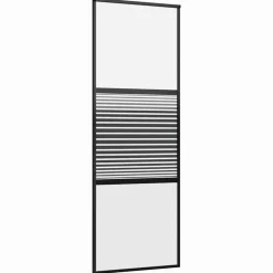 Bouwmaterialen*vidaXL Glazen deur Gestreept Zwart 90 x 2 x 205 cm Aluminium