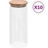 Glazen Jar 10 pcs Doorzichtig 8,5 x 8,5 x 21,5 cm Glas>vidaXL Clearance
