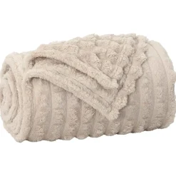 Linnengoed*vidaXL Gooi Deken 150 x 130 cm Fleece Beige