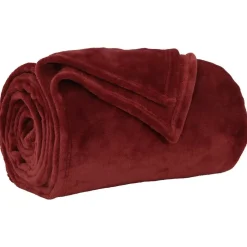 Linnengoed*vidaXL Gooi Deken Bordeaux Rood 130 x 150 cm Fleece Bordeauxrood