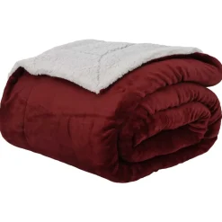Gooi Deken Bordeaux Rood 130 x 150 cm Fleece>vidaXL Hot