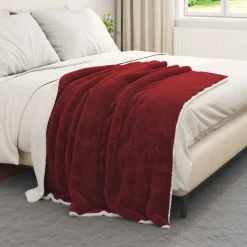 Gooi Deken Bordeaux Rood 130 x 150 cm Fleece><noscript><img width=