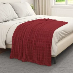 Gooi Deken Bordeaux Rood 150 x 130 cm Fleece><noscript><img width=