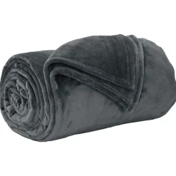 Linnengoed*vidaXL Gooi Deken 130 x 150 cm Fleece Donkergrijs