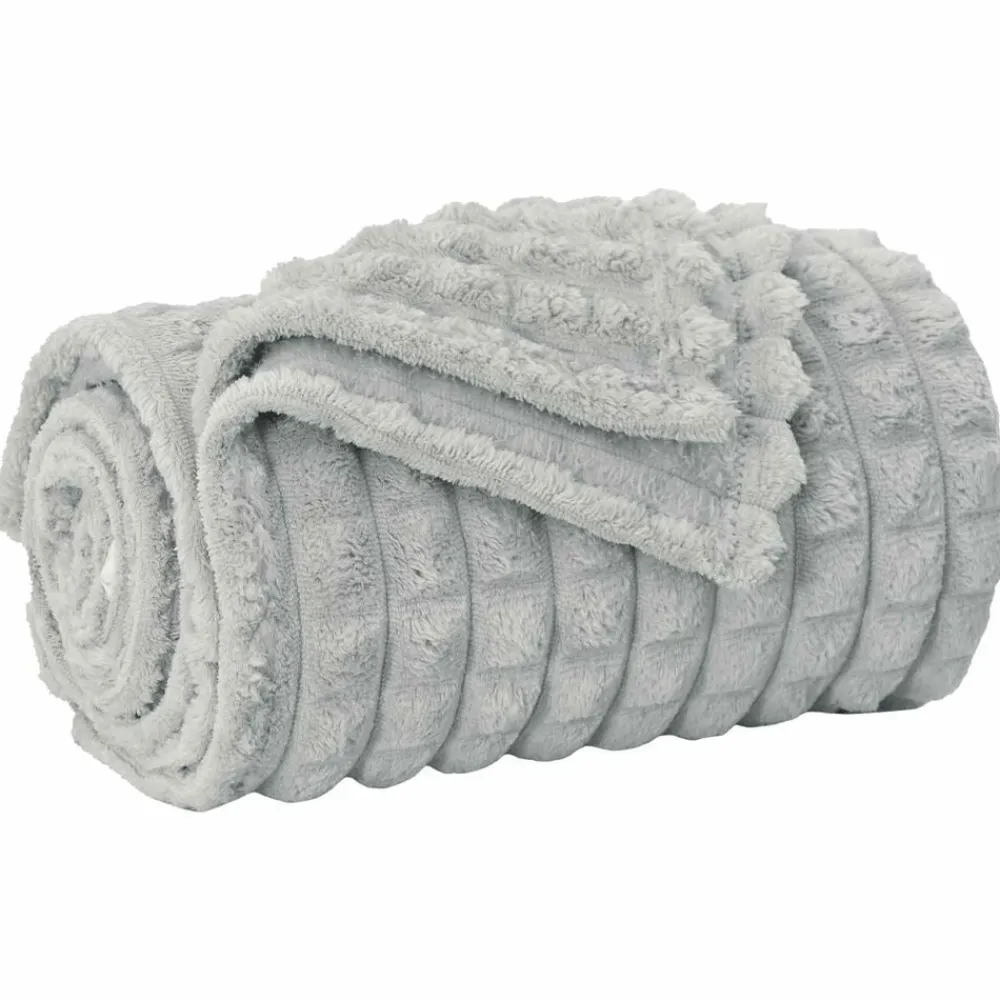 Linnengoed*vidaXL Gooi Deken 150 x 130 cm Fleece Grijs