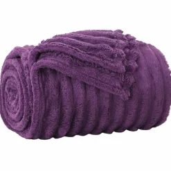 Linnengoed*vidaXL Gooi Deken 150 x 130 cm Fleece Paars