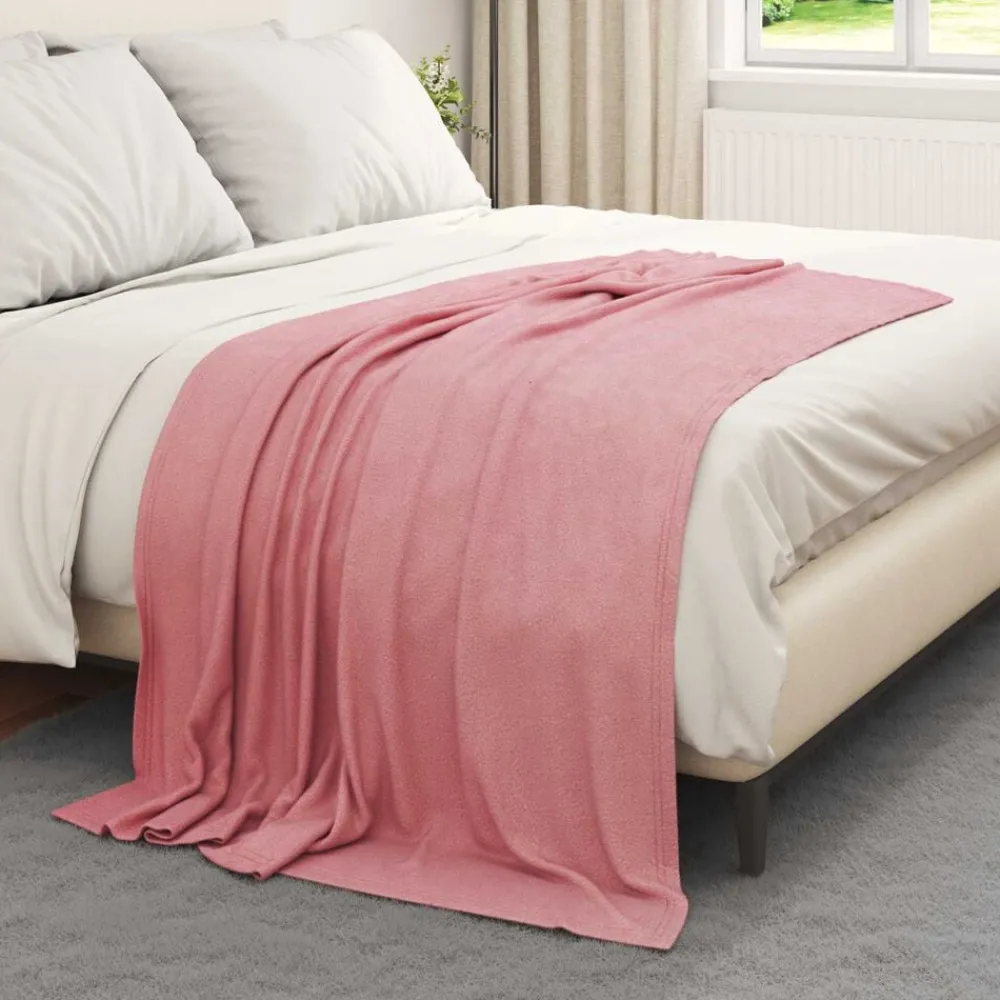 Linnengoed*vidaXL Gooi Deken 170 x 130 cm Fleece Roze