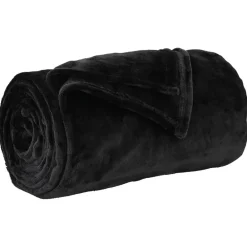 Linnengoed*vidaXL Gooi Deken 130 x 150 cm Fleece Zwart