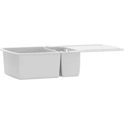 Gootsteen dubbele bakken graniet><noscript><img width=