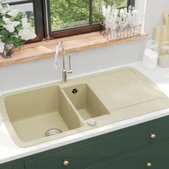Gootsteen dubbele bakken graniet>vidaXL New