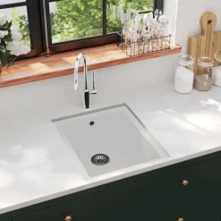 Sanitair & Loodgietersbenodigdheden*vidaXL Gootsteen met overloopgat graniet Wit