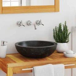 Sanitair & Loodgietersbenodigdheden*vidaXL Gootsteen 40x12 cm marmer Zwart