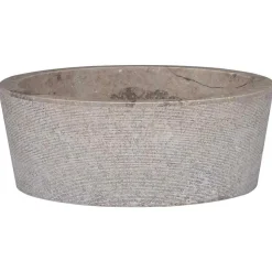 Sanitair & Loodgietersbenodigdheden*vidaXL Gootsteen Ø40x15 cm marmer Grijs