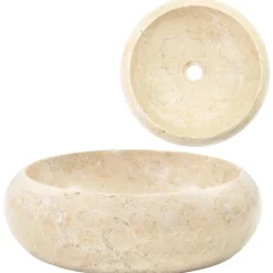 Sanitair & Loodgietersbenodigdheden*vidaXL Gootsteen 40x12 cm marmer crème Cr&egrave;me
