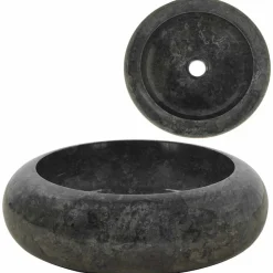 Sanitair & Loodgietersbenodigdheden*vidaXL Gootsteen 40x12 cm marmer Zwart