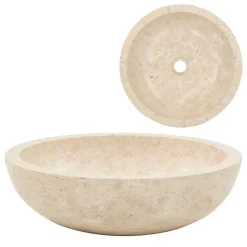 Sanitair & Loodgietersbenodigdheden*vidaXL Gootsteen 40x12 cm marmer crème Cr&egrave;me