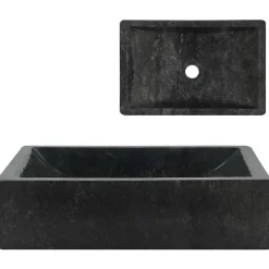 Sanitair & Loodgietersbenodigdheden*vidaXL Gootsteen 45x30x12 cm marmer hoogglans Zwart