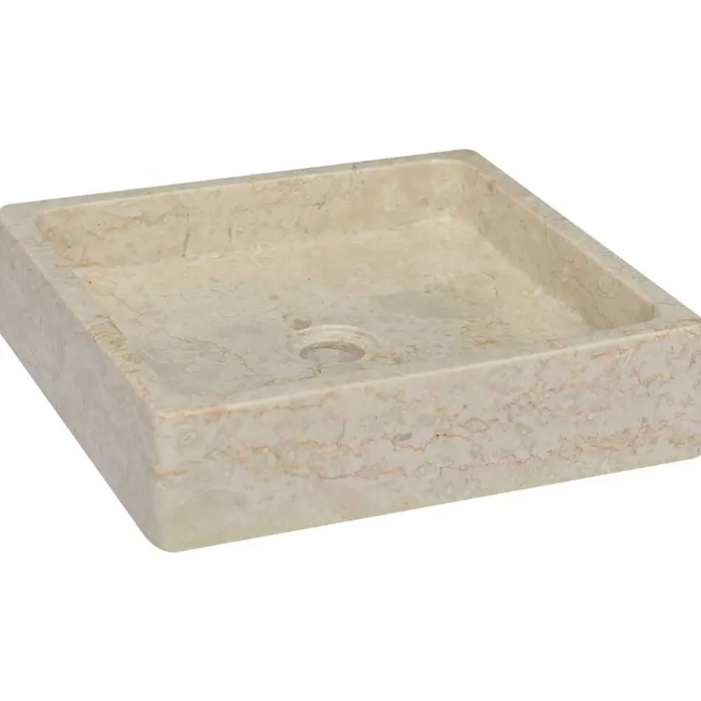 Gootsteen 40x40x10 cm marmer crèmekleurig>vidaXL Online