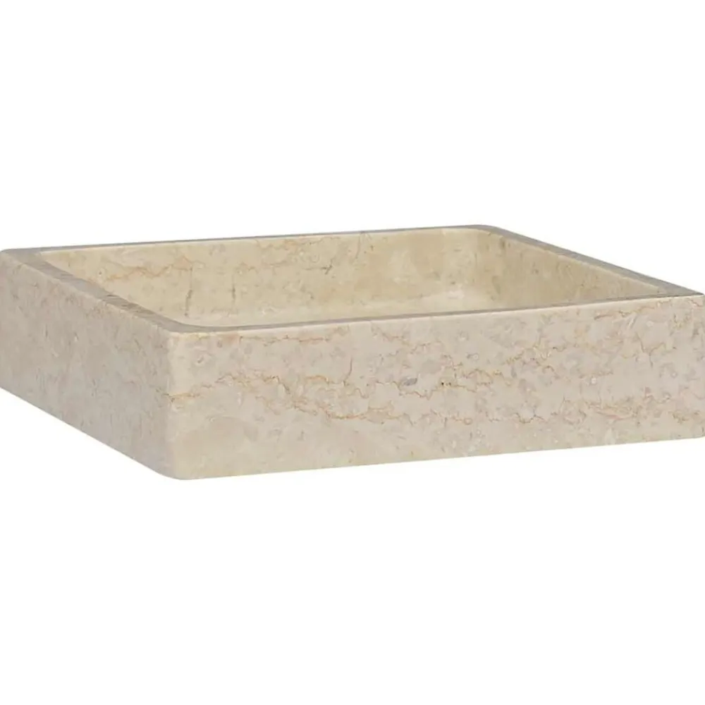 Gootsteen 40x40x10 cm marmer crèmekleurig>vidaXL Online