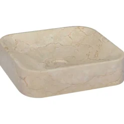 Sanitair & Loodgietersbenodigdheden*vidaXL Gootsteen 40x40x10 cm marmer crèmekleurig Cr&egrave;me