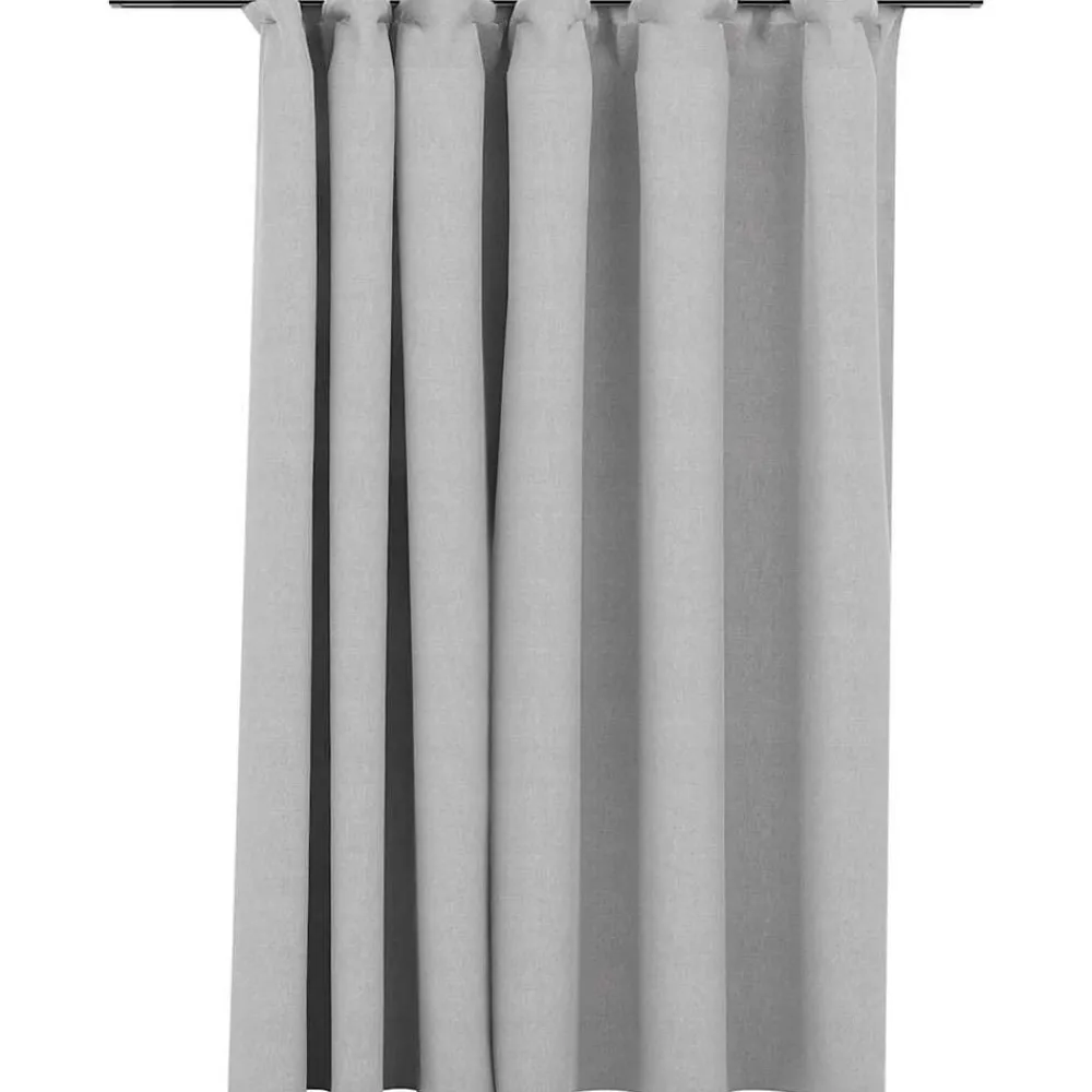 Woon- & Tuinaccessoires*vidaXL Gordijn linnen-look verduisterend met haken 290x245 cm Grijs