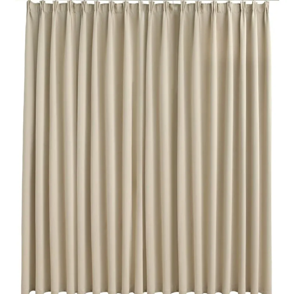 Woon- & Tuinaccessoires*vidaXL Gordijn verduisterend met haken 290x245 cm Beige