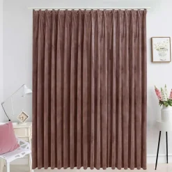 Woon- & Tuinaccessoires*vidaXL Gordijn verduisterend met haken 290x245 cm fluweel Antiekroze