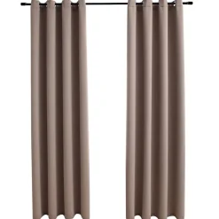 Woon- & Tuinaccessoires*vidaXL Gordijn verduisterend met metalen ringen 2 st 140x175 cm Taupe