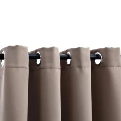 Woon- & Tuinaccessoires*vidaXL Gordijn verduisterend met metalen ringen 2 st 140x175 cm Taupe