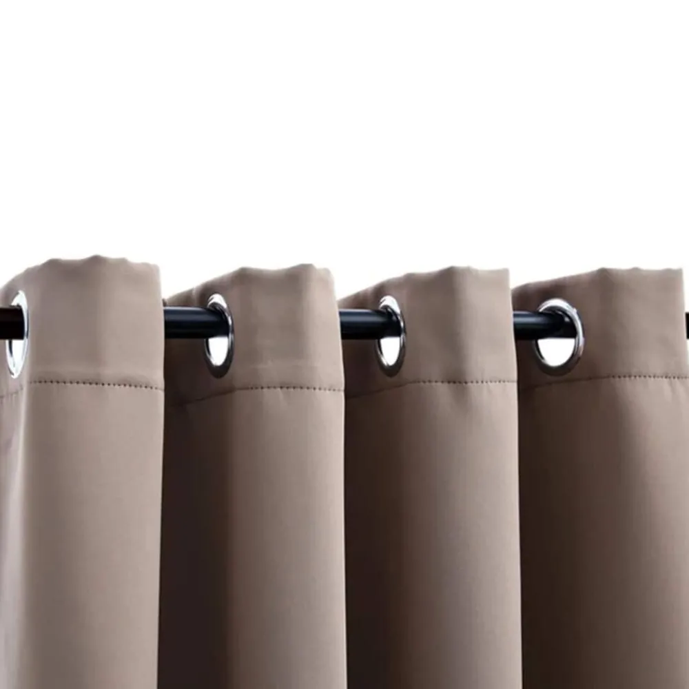 Woon- & Tuinaccessoires*vidaXL Gordijn verduisterend met metalen ringen 2 st 140x175 cm Taupe