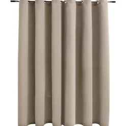 Woon- & Tuinaccessoires*vidaXL Gordijn verduisterend met metalen ringen 290x245 cm Beige