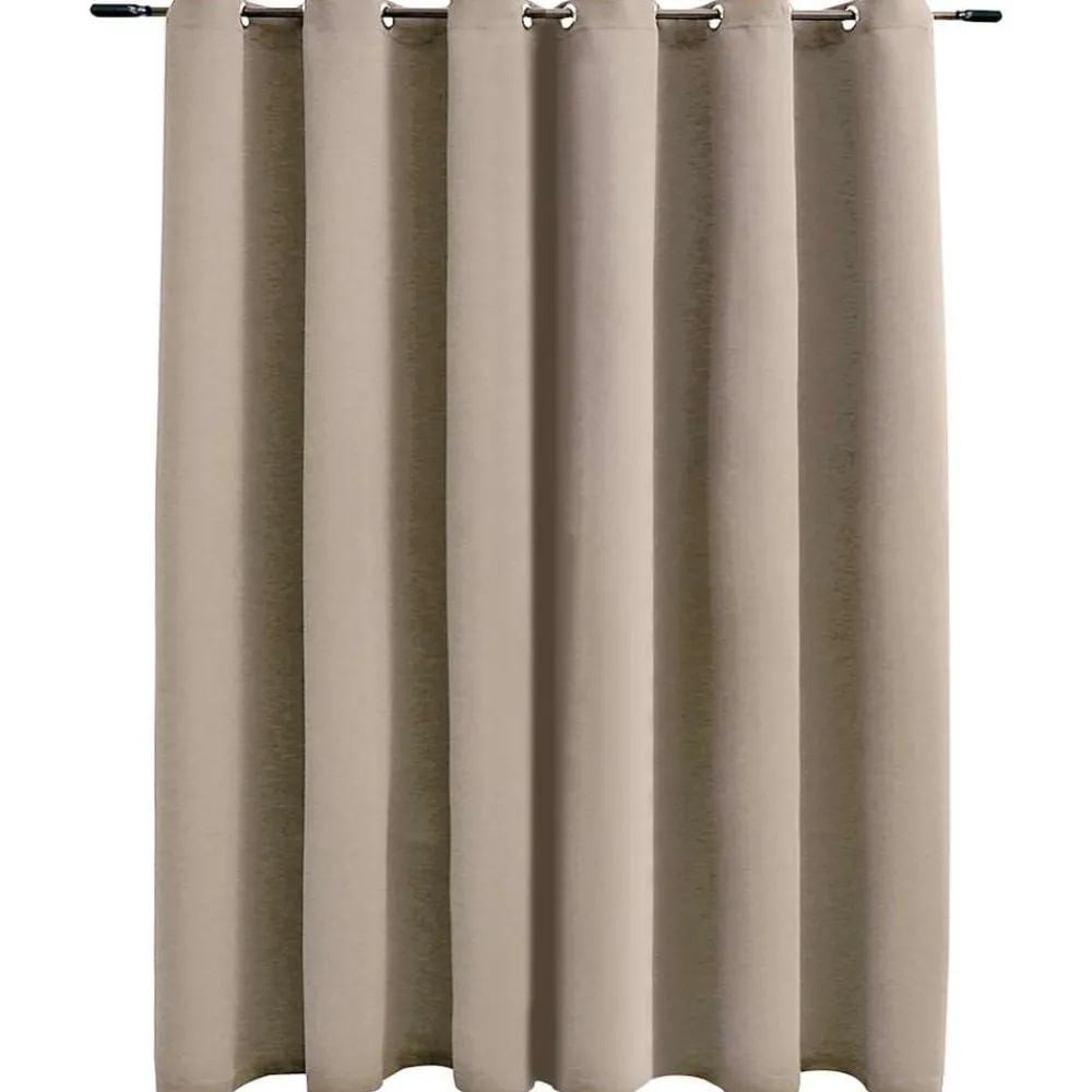 Woon- & Tuinaccessoires*vidaXL Gordijn verduisterend met metalen ringen 290x245 cm Beige