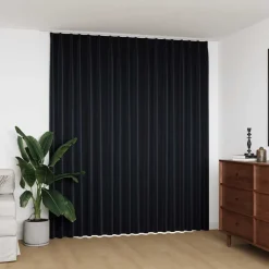 Woon- & Tuinaccessoires*vidaXL Gordijn verduisterend met haken 290x245 cm Zwart