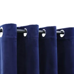 Woon- & Tuinaccessoires*vidaXL Gordijn verduisterend met ringen 2 st 140x175 cm fluweel blauw Donkerblauw