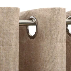Woon- & Tuinaccessoires*vidaXL Gordijnen linnen-look verduisterend ogen 2 st 140x175 cm Beige