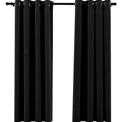 Woon- & Tuinaccessoires*vidaXL Gordijnen linnen-look verduisterend 2 st 140x175 cm Antraciet