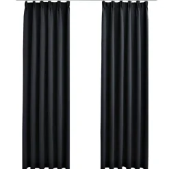 Gordijnen verduisterend met haken 2 st 140x175 cm>vidaXL Outlet