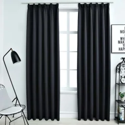 Gordijnen verduisterend met haken 2 st 140x175 cm>vidaXL Outlet