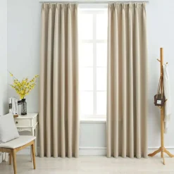 Gordijnen verduisterend met haken 2 st 140x175 cm>vidaXL Online