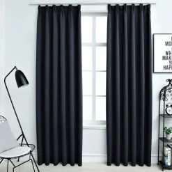 Gordijnen verduisterend met haken 2 st 140x175 cm>vidaXL Hot
