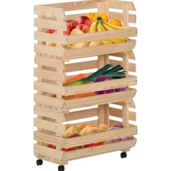 Trolleys*vidaXL Groentetrolley 37x30x80 cm massief grenenhout