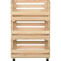 Trolleys*vidaXL Groentetrolley 37x30x80 cm massief grenenhout