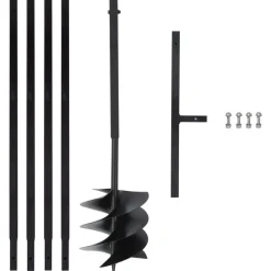 Gereedschap*vidaXL Grondboor met handvat 250 mm met verlengbuis 4 m staal
