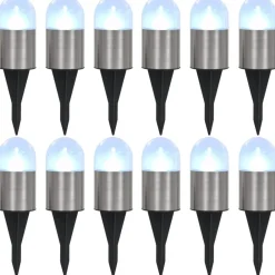 Grondlampen 12 st solar LED wit>vidaXL New