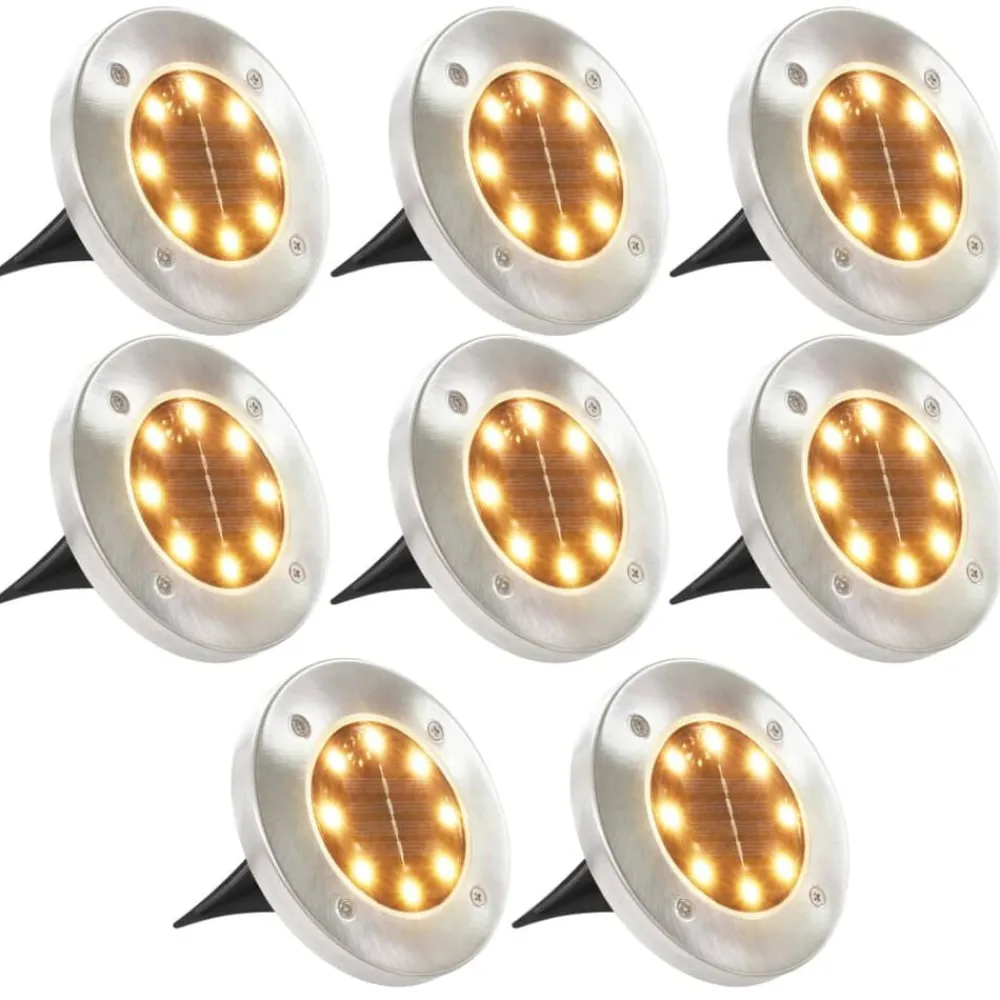 Verlichting*vidaXL Grondlampen 8 st solar LED Warmwit
