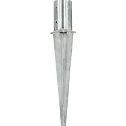 Bouwbeslag*vidaXL Grondpinnen 2 st 8x61 cm gegalvaniseerd staal zilverkleurig