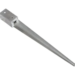 Grondpinnen 2 st 7x7x75 cm gegalvaniseerd staal zilverkleurig><noscript><img width=