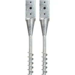 Bouwbeslag*vidaXL Grondpinnen 2 st 7x7x56 cm gegalvaniseerd staal zilverkleurig